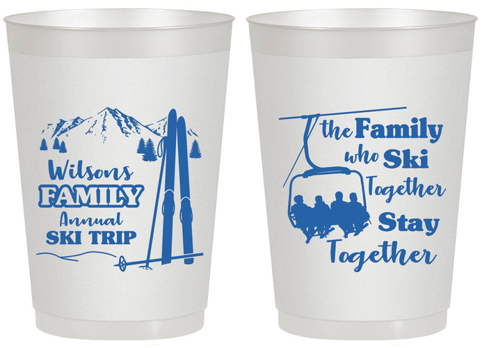 Personalized Family Reunion 20 oz Frosted Cups - Ski Trip | 160040