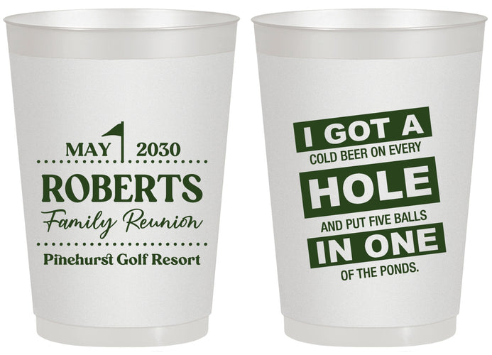 Personalized Family Reunion 20 oz Frosted Cups - Golf | 160049