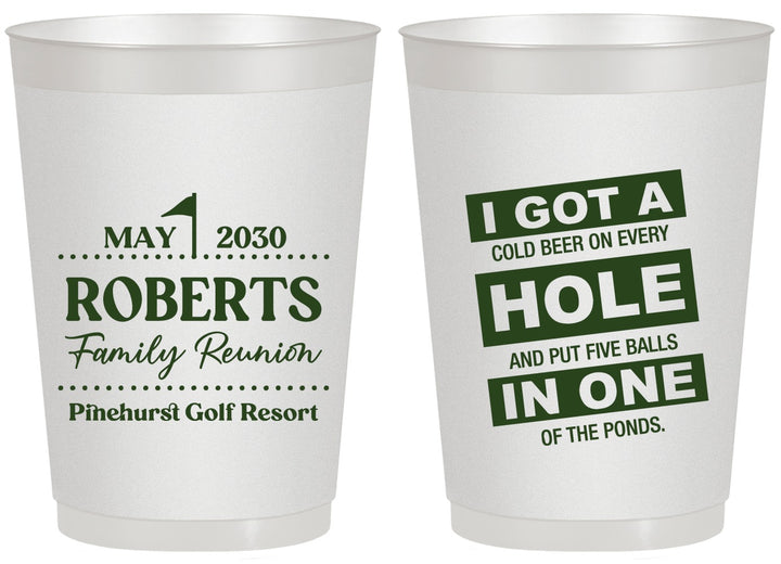 Personalized Family Reunion 20 oz Frosted Cups - Golf | 160049