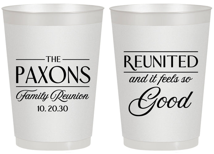 Personalized Family Reunion 20 oz Frosted Cups - Reunited Feels So Good | 160052