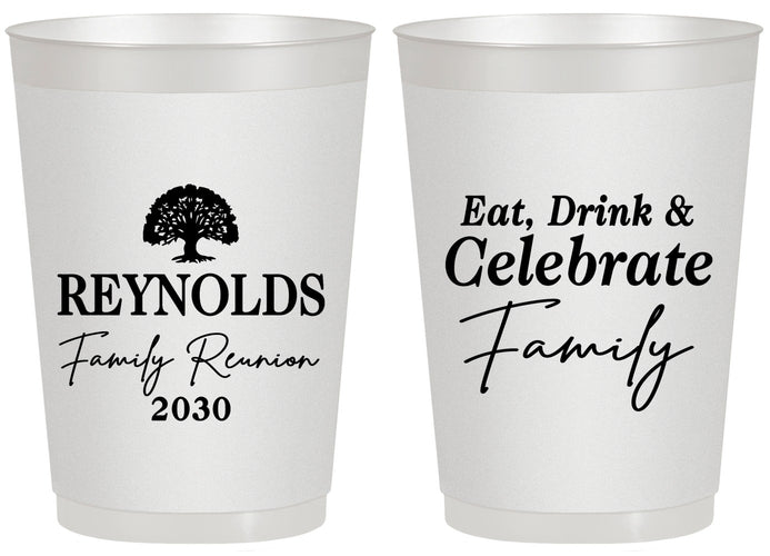 Personalized Family Reunion 20 oz Frosted Cups - Eat Drink Celebrate | 160053