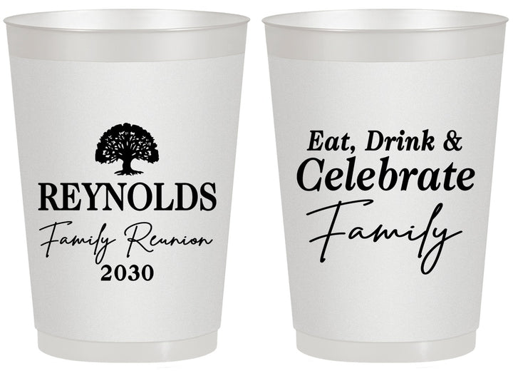 Personalized Family Reunion 20 oz Frosted Cups - Eat Drink Celebrate | 160053