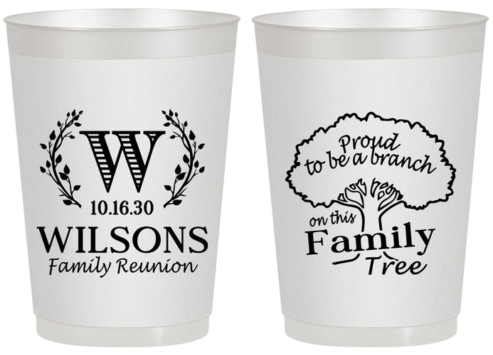 Personalized Family Reunion 20 oz Frosted Cups - Monogram Tree | 160056
