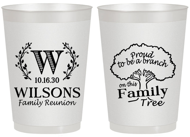Personalized Family Reunion 20 oz Frosted Cups - Monogram Tree | 160056