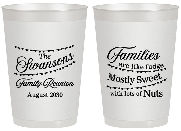 Personalized Family Reunion 20 oz Frosted Cups - String Lights | 160059