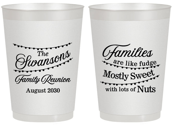 Personalized Family Reunion 20 oz Frosted Cups - String Lights | 160059