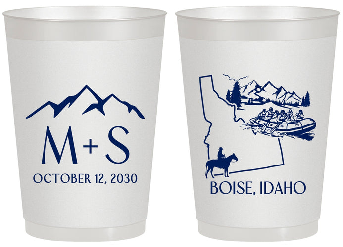 Personalized Wedding 20 oz Frosted Cups - Idaho | 161