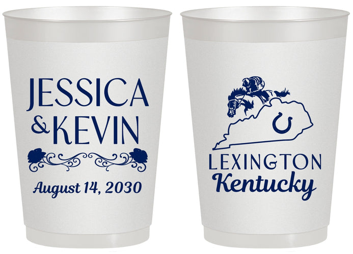 Personalized Wedding 20 oz Frosted Cups - Kentucky | 166
