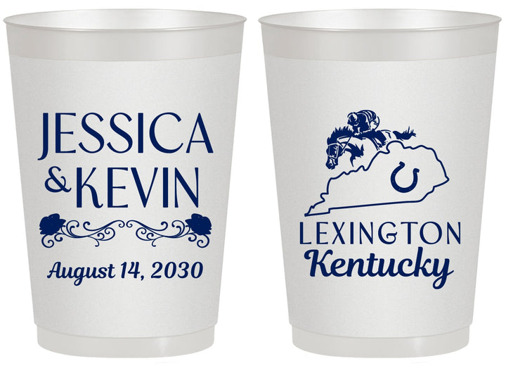 Personalized Wedding 20 oz Frosted Cups - Kentucky | 166