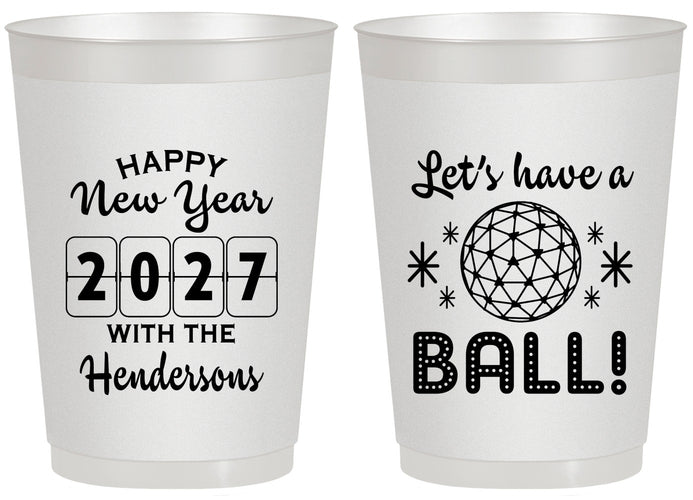 Personalized New Years 20 oz Frosted Cups - 2027 Lets Have A Ball | 170001