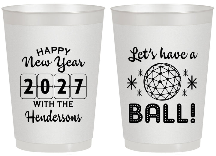 Personalized New Years 20 oz Frosted Cups - 2027 Lets Have A Ball | 170001