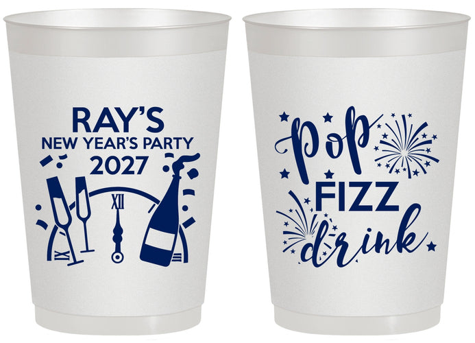 Personalized New Years 20 oz Frosted Cups - 2027 Pop Fizz Drink | 170007