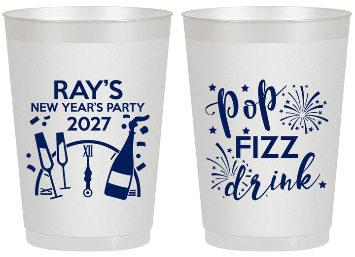 Personalized New Years 20 oz Frosted Cups - 2027 Pop Fizz Drink | 170007