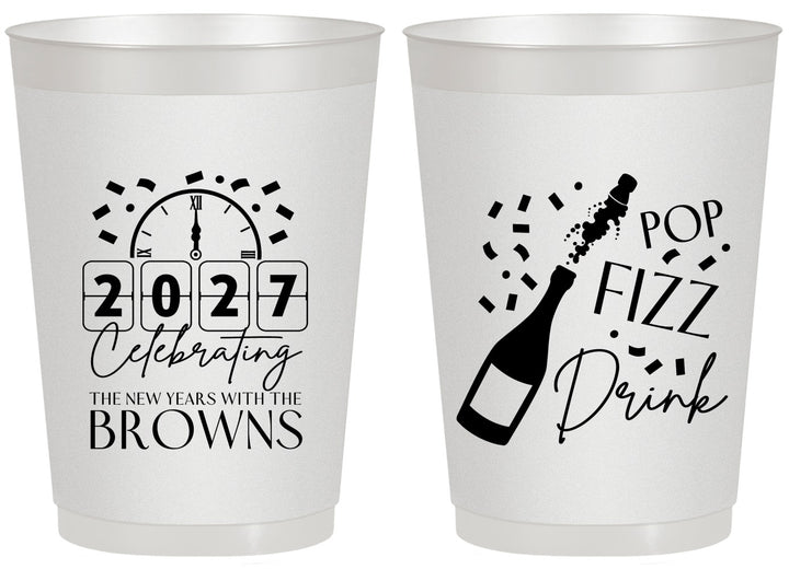 Personalized New Years 20 oz Frosted Cups - 2027 Pop Fizz Drink | 170009