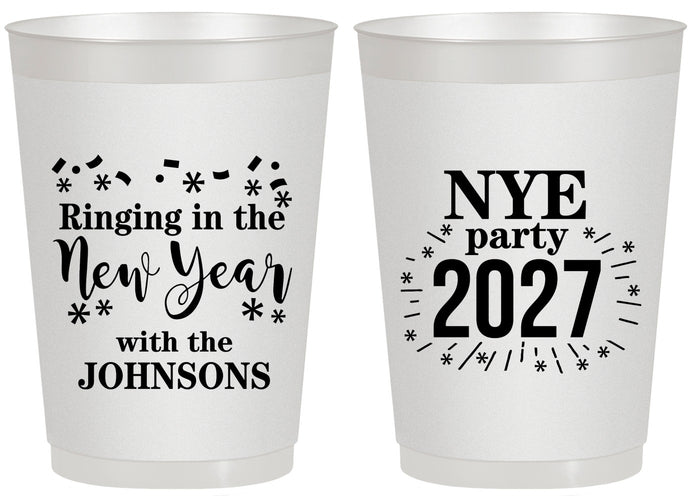 Personalized New Years 20 oz Frosted Cups - 2027 Ringing In | 170013
