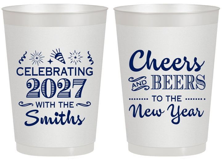 Personalized New Years 20 oz Frosted Cups - 2027 Cheers | 170023