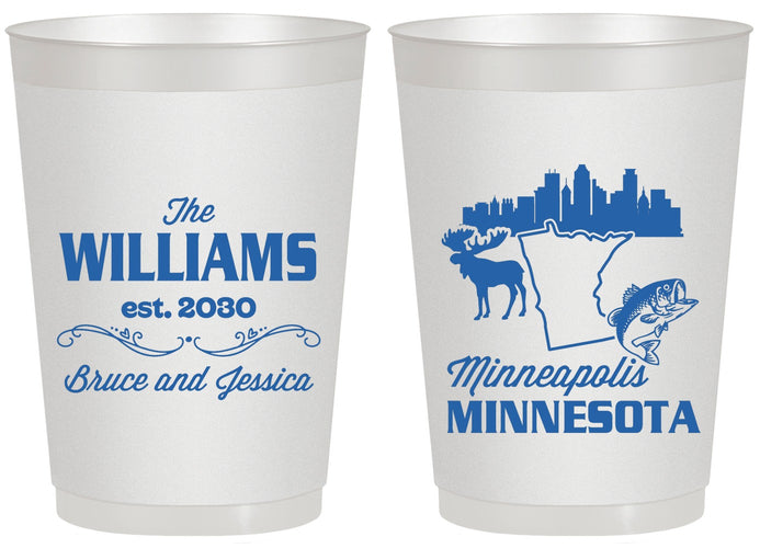 Personalized Wedding 20 oz Frosted Cups - Minnesota | 172