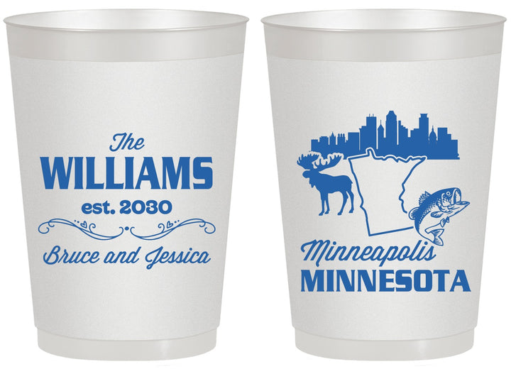 Personalized Wedding 20 oz Frosted Cups - Minnesota | 172