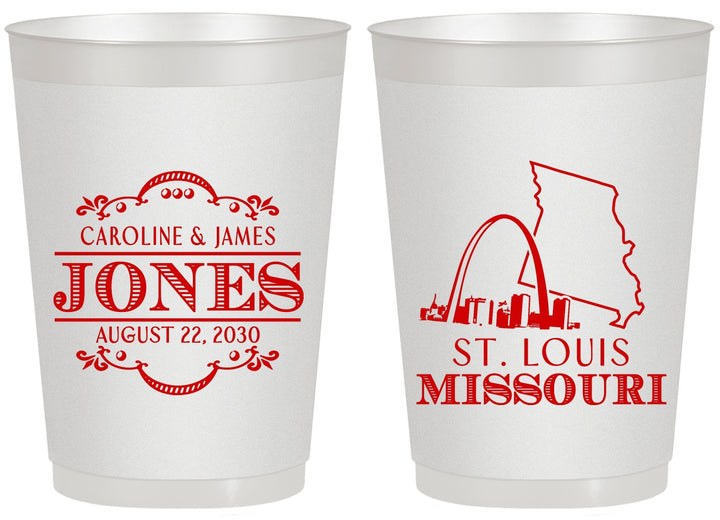 Personalized Wedding 20 oz Frosted Cups - Missouri | 174