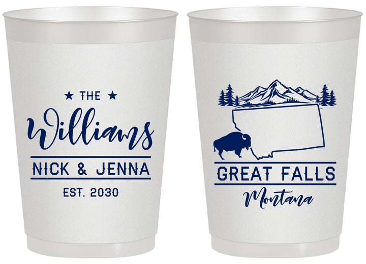 Personalized Wedding 20 oz Frosted Cups - Montana | 175