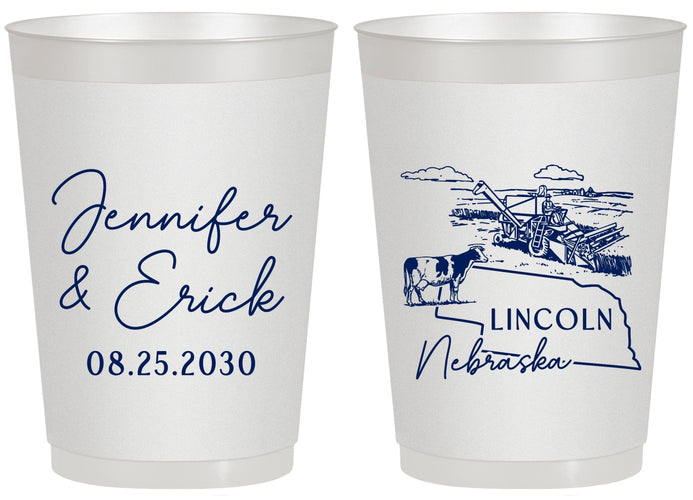 Personalized Wedding 20 oz Frosted Cups - Nebraska | 176
