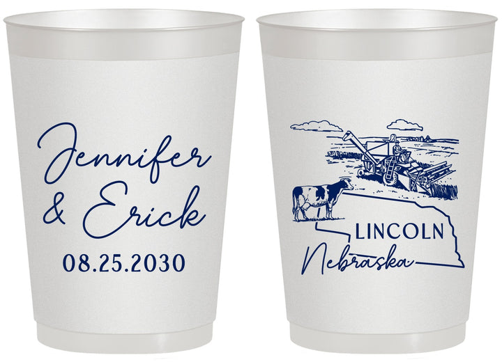 Personalized Wedding 20 oz Frosted Cups - Nebraska | 176