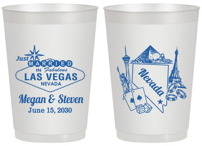 Personalized Wedding 20 oz Frosted Cups - Nevada | 177