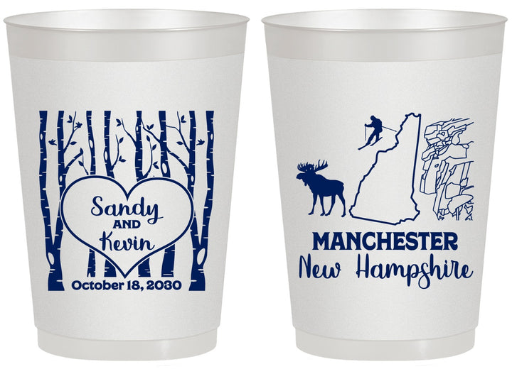 Personalized Wedding 20 oz Frosted Cups - New Hampshire | 178