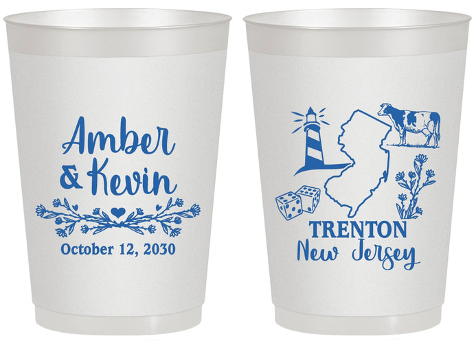 Personalized Wedding 20 oz Frosted Cups - New Jersey | 179