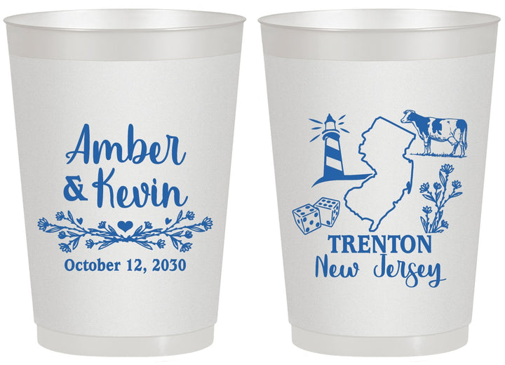 Personalized Wedding 20 oz Frosted Cups - New Jersey | 179