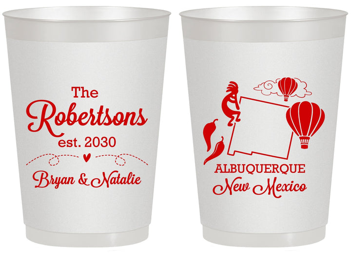 Personalized Wedding 20 oz Frosted Cups - New Mexico | 180