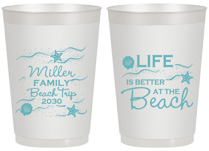 Personalized Family Vacation 20 oz Frosted Cups - Life Is Better At The Beach | 180001