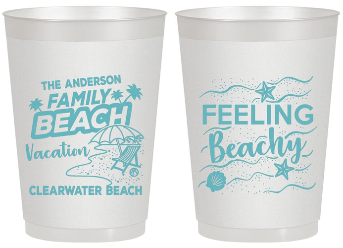 Personalized Family Vacation 20 oz Frosted Cups - Feeling Beachy | 180002