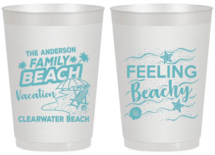 Personalized Family Vacation 20 oz Frosted Cups - Feeling Beachy | 180002