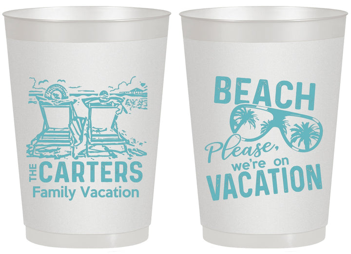 Personalized Family Vacation 20 oz Frosted Cups - Relax We Are On Vacation | 180006
