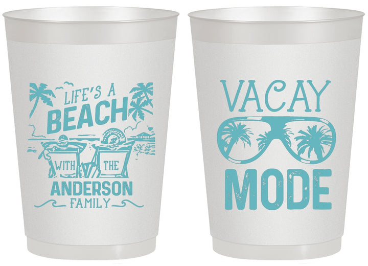 Personalized Family Vacation 20 oz Frosted Cups - Lifes A Beach | 180008