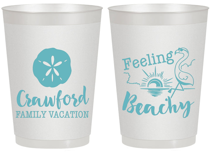 Personalized Family Vacation 20 oz Frosted Cups - Feeling Beachy | 180009