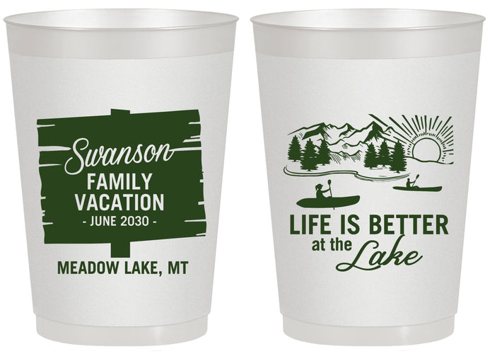 Personalized Family Vacation 20 oz Frosted Cups - Life Is Better At The Lake | 180010