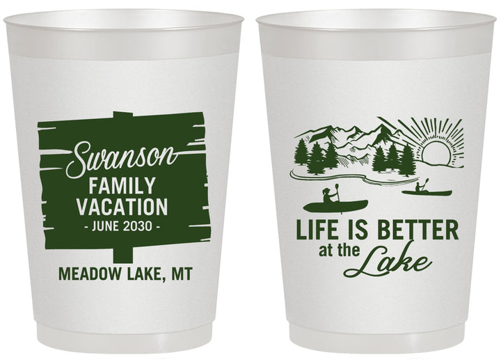 Personalized Family Vacation 20 oz Frosted Cups - Life Is Better At The Lake | 180010