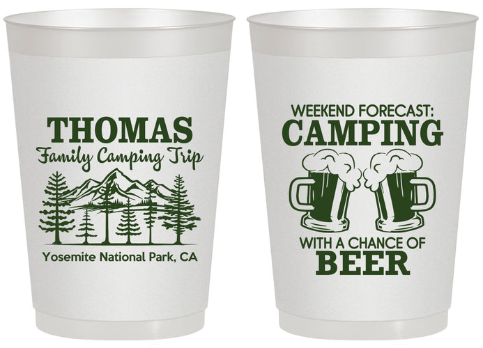 Personalized Family Vacation 20 oz Frosted Cups - Camping Park | 180013