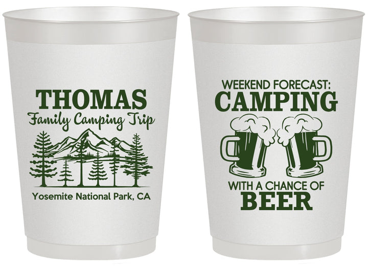 Personalized Family Vacation 20 oz Frosted Cups - Camping Park | 180013