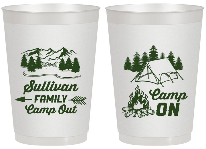 Personalized Family Vacation 20 oz Frosted Cups - Family Camp Out | 180019