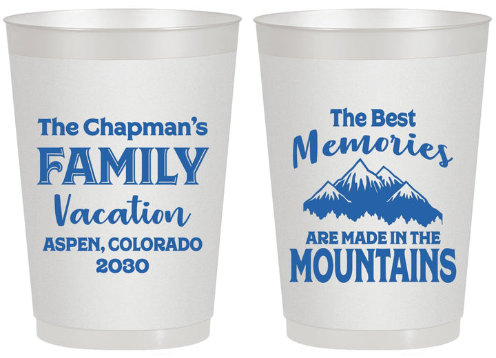 Personalized Family Vacation 20 oz Frosted Cups - Mountains | 180021
