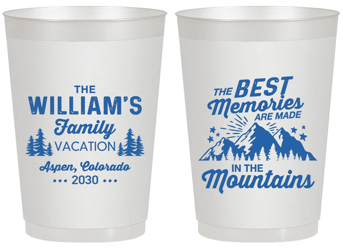 Personalized Family Vacation 20 oz Frosted Cups - Mountains | 180022