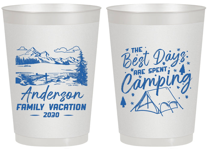 Personalized Family Vacation 20 oz Frosted Cups - Camping Trip | 180025