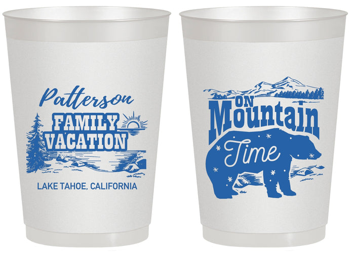 Personalized Family Vacation 20 oz Frosted Cups - Mountain | 180028