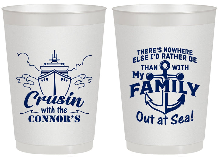 Personalized Family Vacation 20 oz Frosted Cups - Nautical Cruise | 180031
