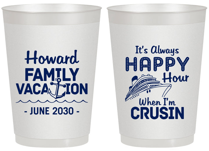 Personalized Family Vacation 20 oz Frosted Cups - Crusin Cruise | 180033