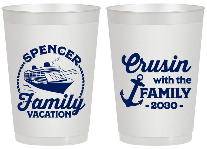 Personalized Family Vacation 20 oz Frosted Cups - Cruisin Ship | 180037