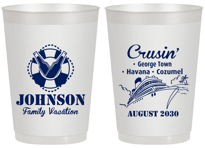 Personalized Family Vacation 20 oz Frosted Cups - Cruisin Ship | 180039